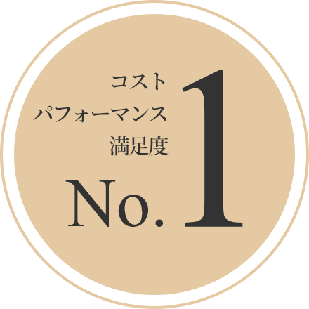 コストパフォーマンス満足度No.1