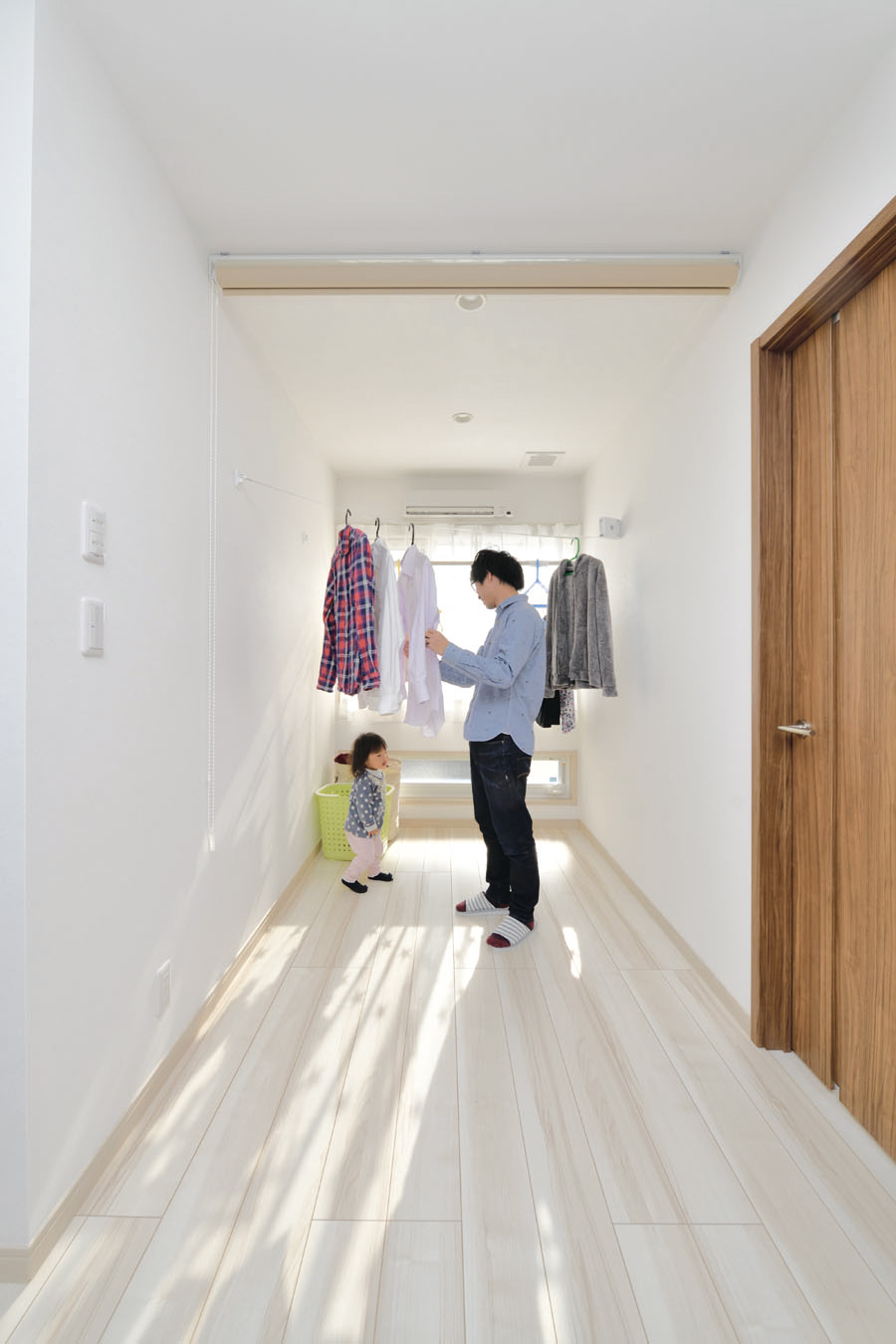 34.68坪1500万円の注文住宅の室内干しスペース