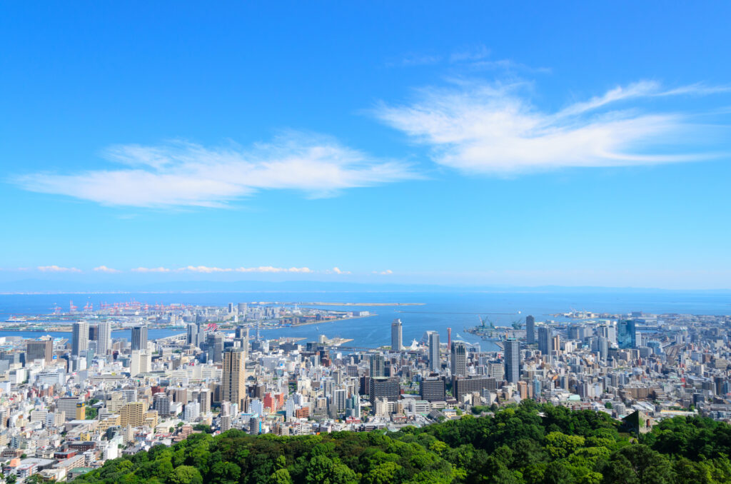 兵庫県神戸市の上空写真
