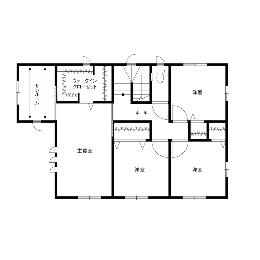 39.92坪1500万円の注文住宅の間取り図2F