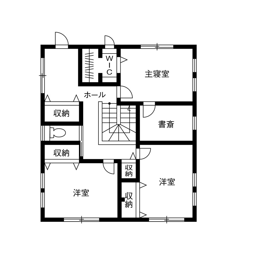 36.06坪1500万円の注文住宅の間取り図2F