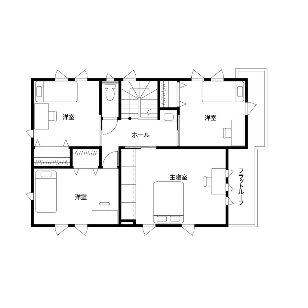 3000万円台の注文住宅の間取り図2F 