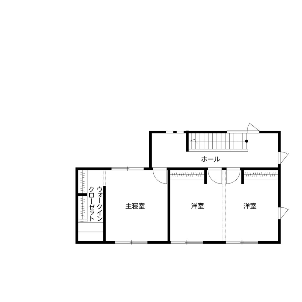 子供部屋のある注文住宅の間取り図2F