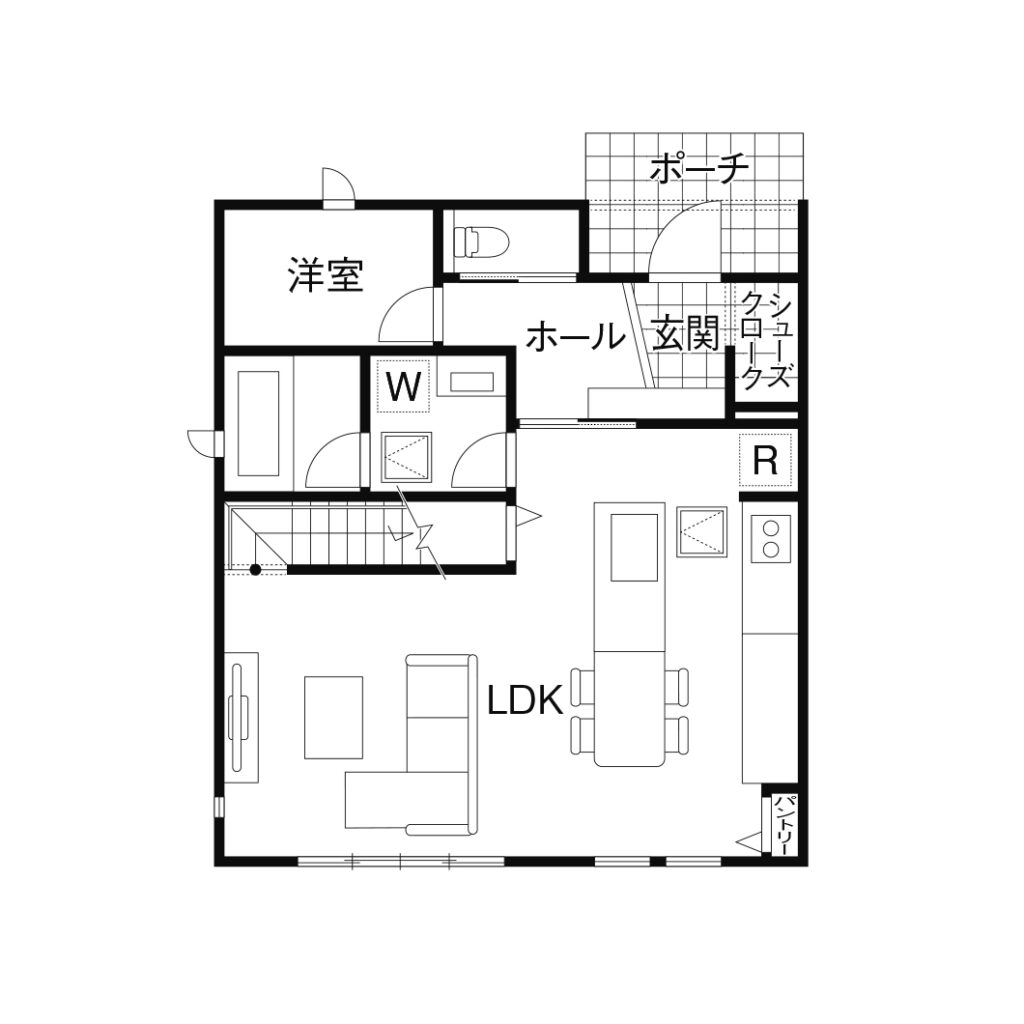 二型キッチンの間取り図