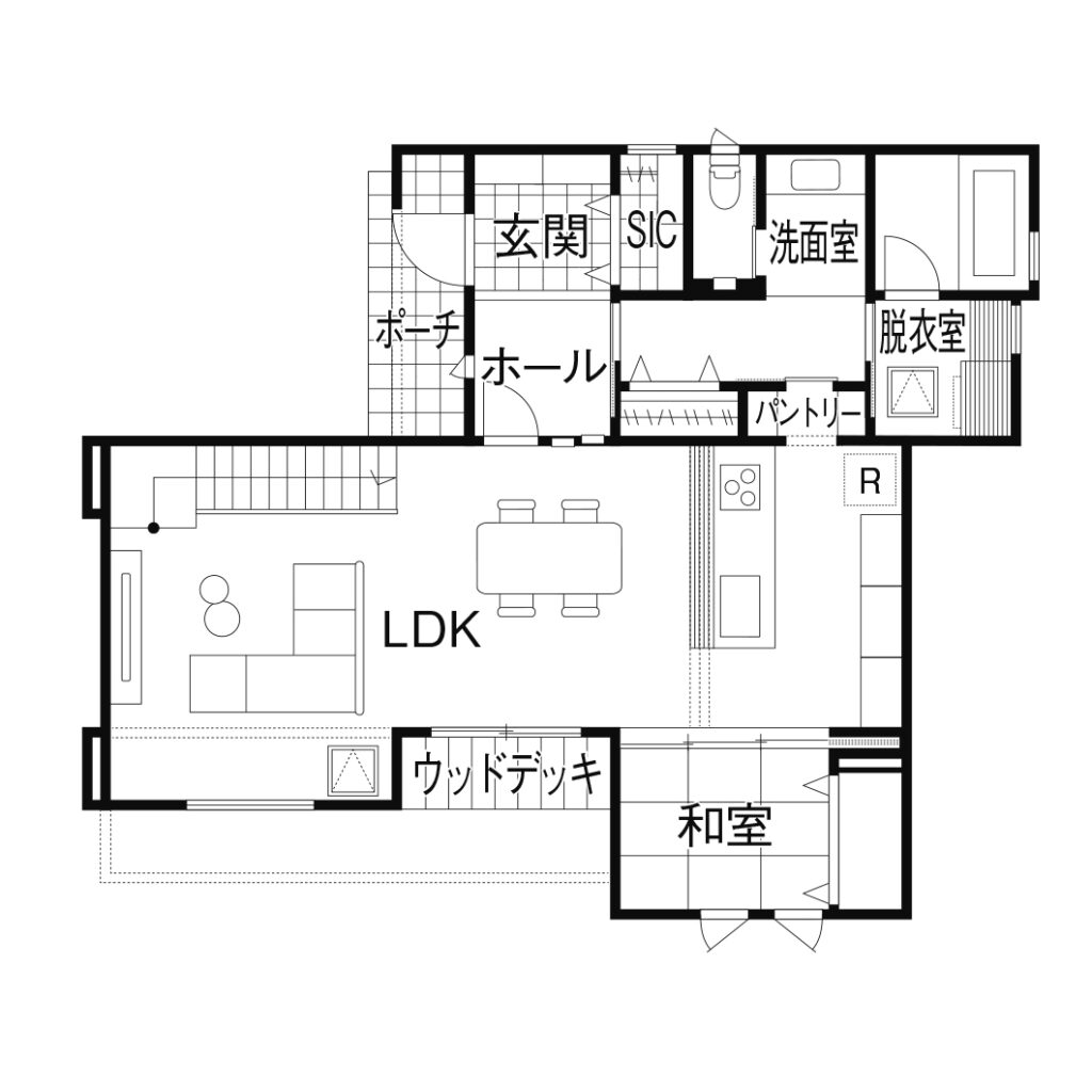 玄関土間収納の間取り図