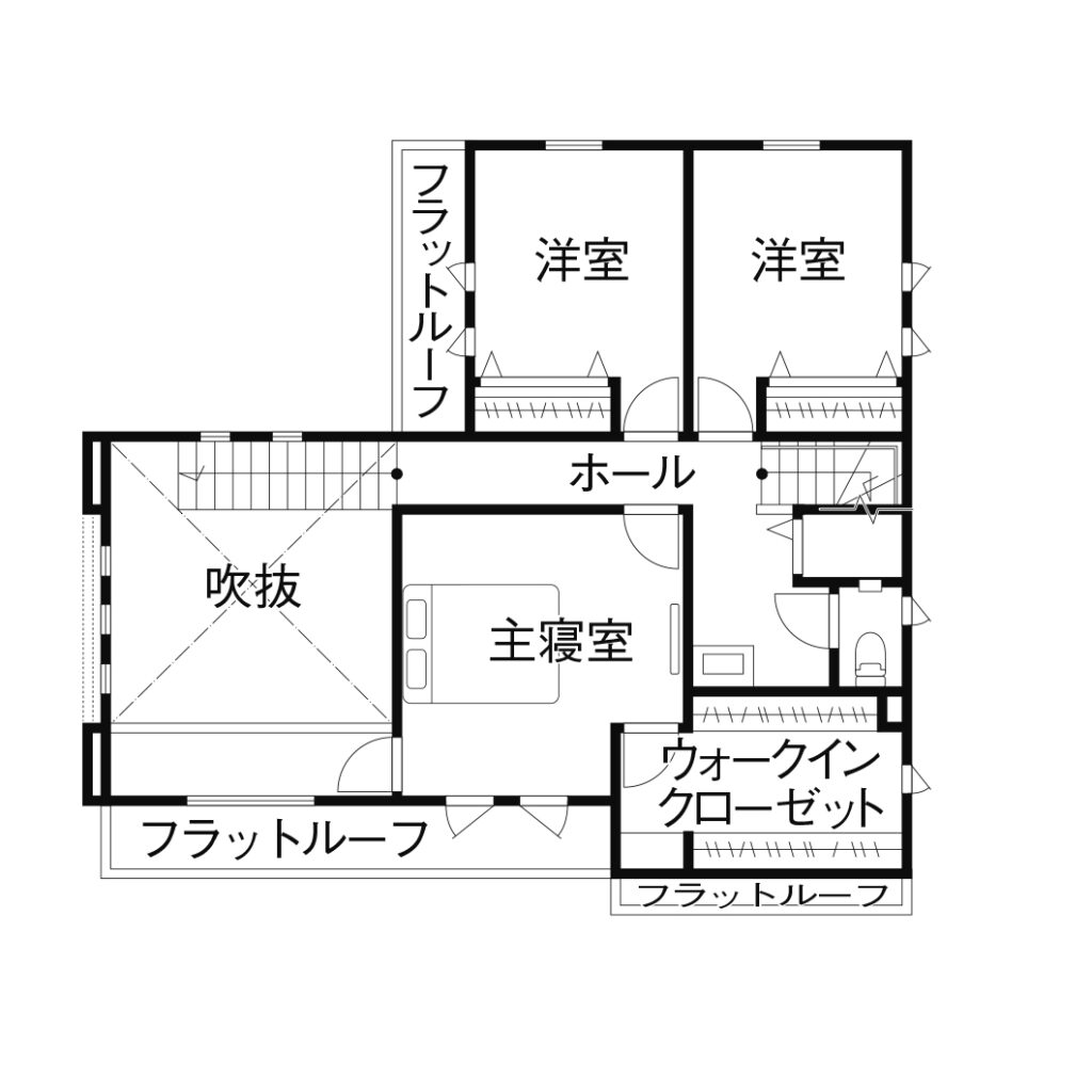 ゲストルームがある家の間取り図2F