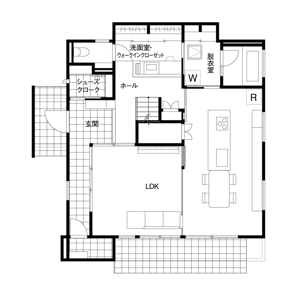 注文住宅の間取り図1F