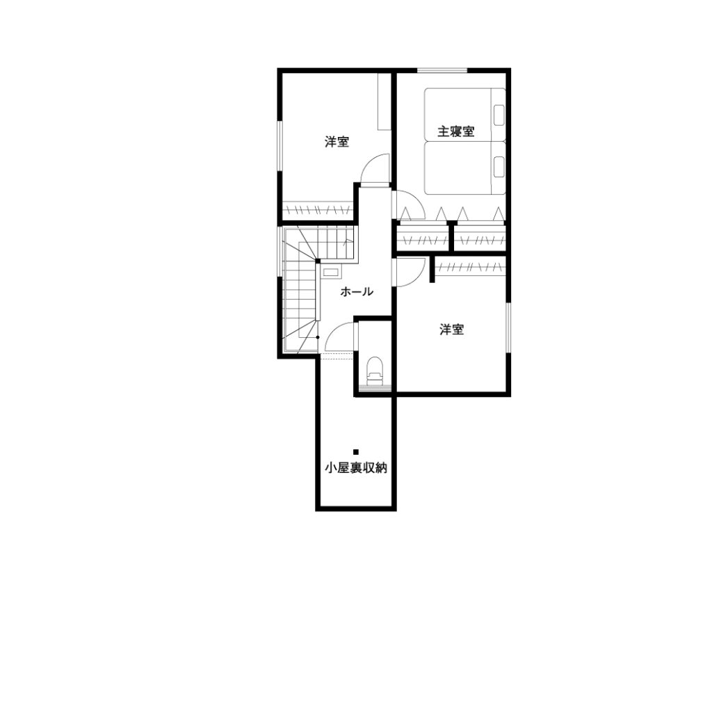ゲストルームがある家の間取り図2F