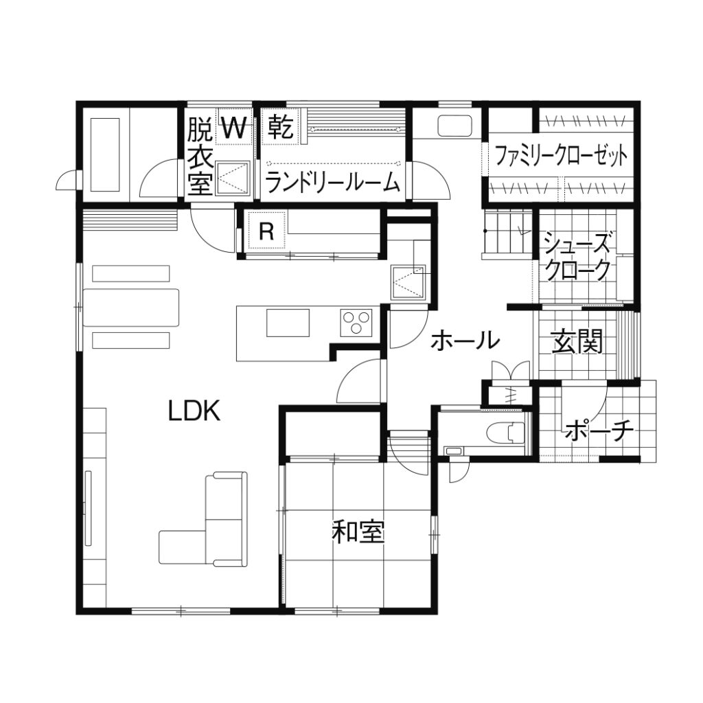 オープンクローゼットの間取り図
