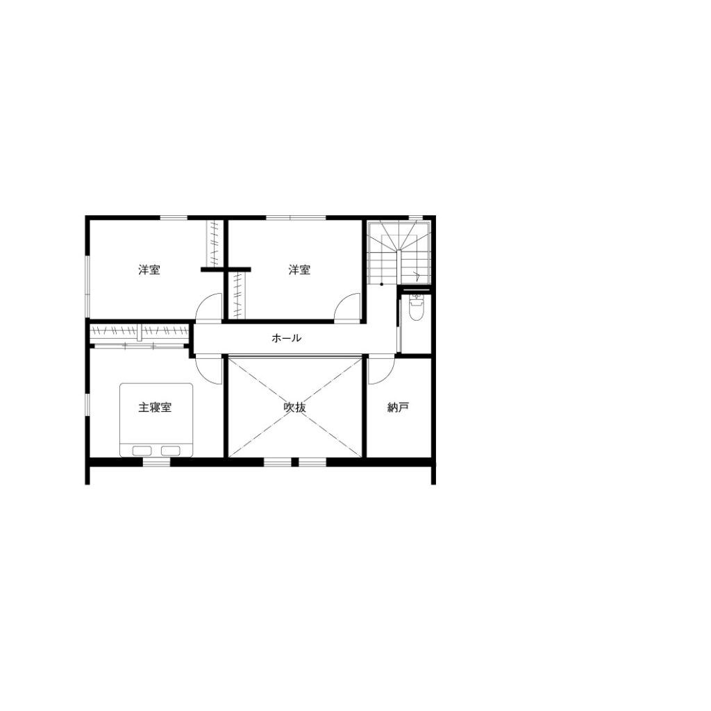 オープンクローゼットの間取り図2F
