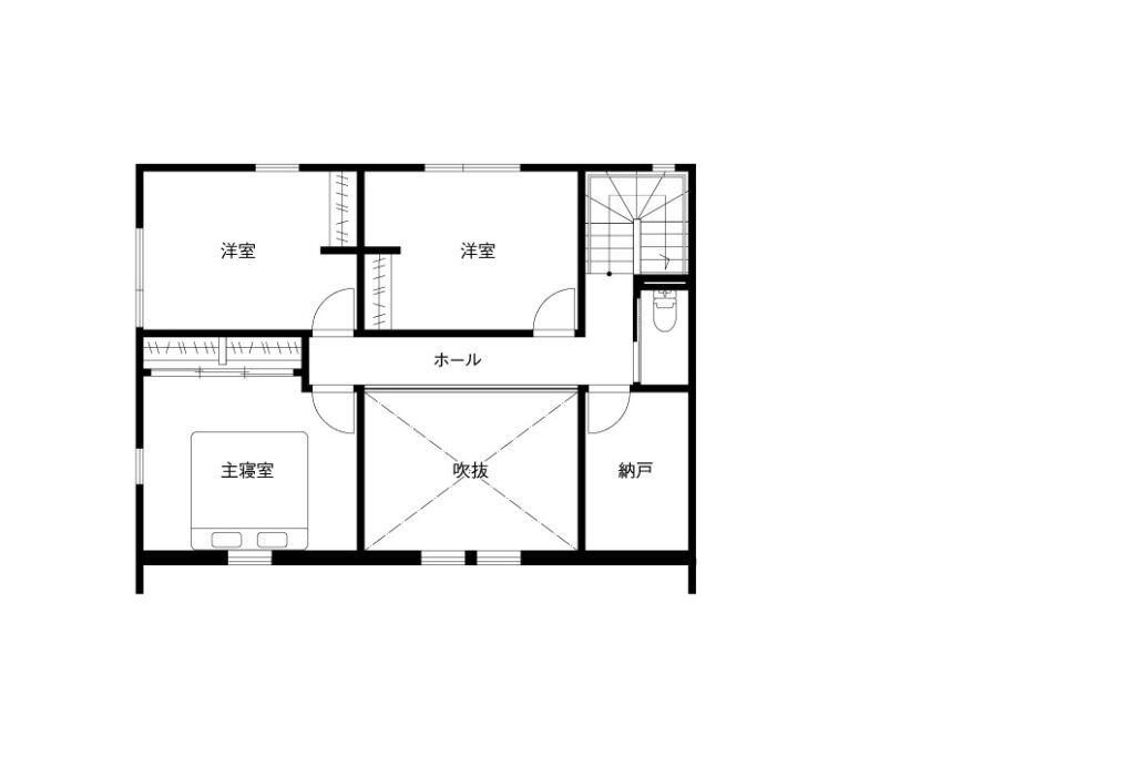 敷地面積79.99坪の家の間取り図2F