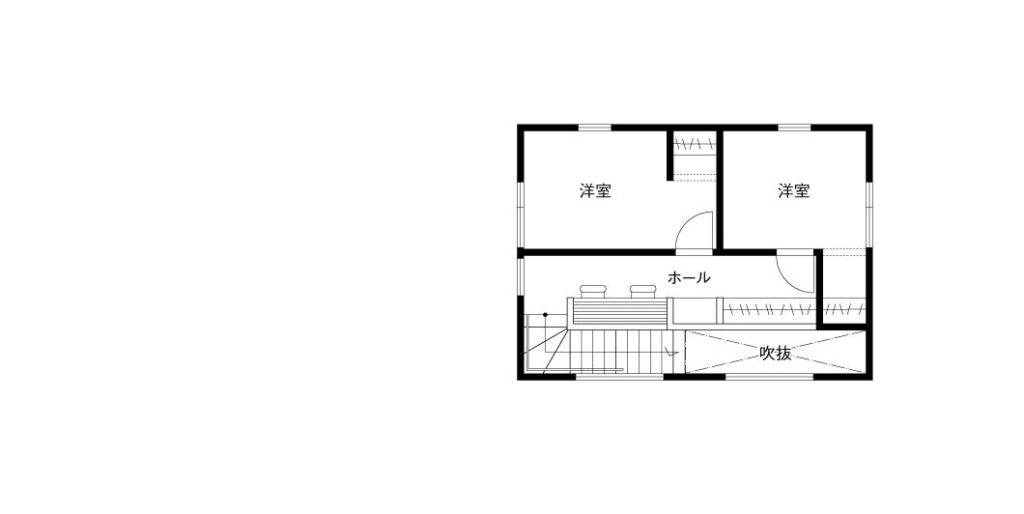 延床面積34.93坪の1階完結型の間取り図2F