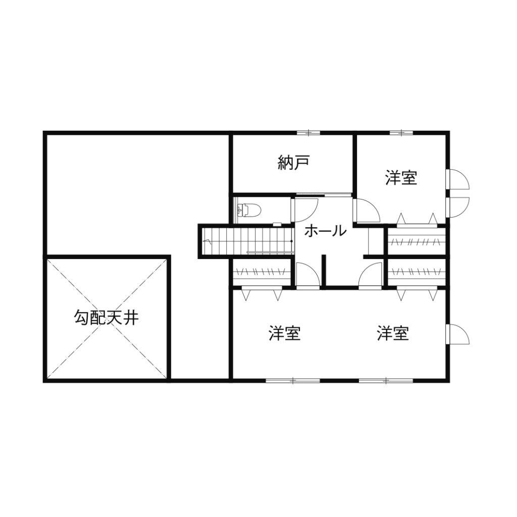 延床面積39.57坪の1階完結型の間取り図2F
