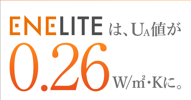 ENELITEは、UA値が0.29W/㎡・Kに。