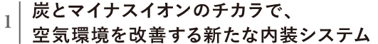 炭とマイナスイオンのチカラで、空気環境を改善する新たな内装システム
